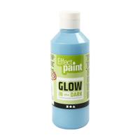 Creativ Company Glow in the Dark Verf Lichtblauw, 250ml - thumbnail