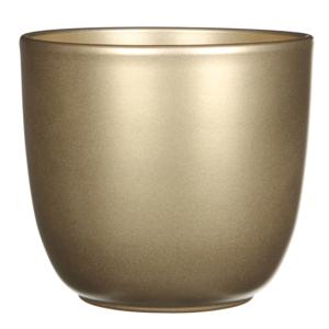 Mica Decorations Bloempot - goud - glanzend - keramiek - 14 x 14 cm