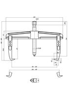 Gedore 8000900 Poelietrekker Aantal haken: 2