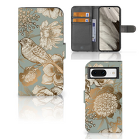 Hoesje voor Google Pixel 8 Vintage Bird Flowers