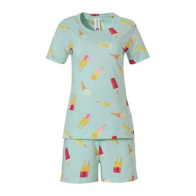 Rebelle shortama met all over print lichtgroen