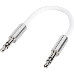 SpeaKa Professional SP-7870076 Jackplug Audio Aansluitkabel [1x Jackplug male 3,5 mm - 1x Jackplug male 3,5 mm] 10.00 cm Wit SuperSoft-mantel