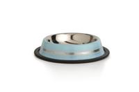 Beeztees Stripes - Hondenvoerbak - Antislip - Blauw - 15,5x15,5x3,5 cm - 180 ml