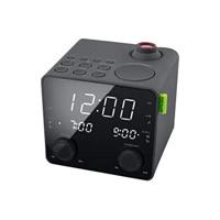 Muse M-189 Radiowekker met projectie (2 wektijden, dimmer, USB-lader, PLL FM-tuner, groot display, AUX-in), zwart