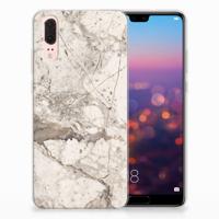 Huawei P20 TPU Siliconen Hoesje Marmer Beige