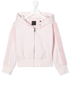 Givenchy Kids hoodie zippé à lien de resserrage - Rose