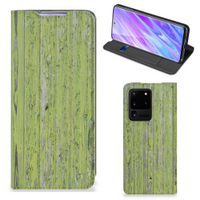 Samsung Galaxy S20 Ultra Book Wallet Case Green Wood - thumbnail