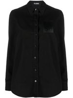 Raf Simons chemise en coton à patch logo - Noir