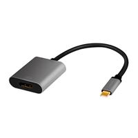 Logilink CUA0102 USB 3.2 Gen 1-DisplayPort adapterkabel 4K/60Hz, aluminium, zwart/grijs, 0,15 m