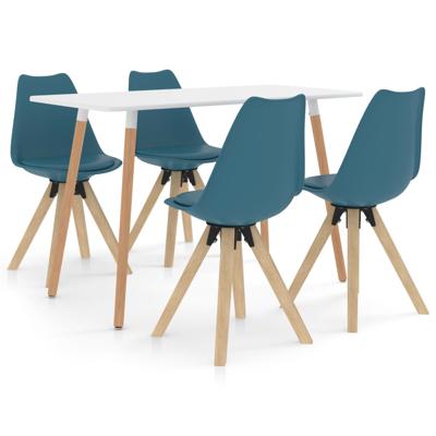 vidaXL 5-delige Eethoek turquoise
