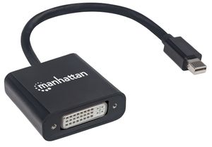 Manhattan 152549 Mini-displayport Adapter [1x DVI-bus 24+5-polig - 1x Mini-DisplayPort stekker] Zwart Afgeschermd, UL gecertificeerd 15.00 cm