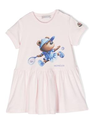 Moncler Enfant Jurk met teddybeerprint - Roze