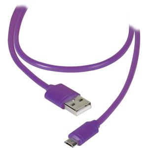 Vivanco USB-kabel USB 2.0 USB-A stekker, USB-micro-B stekker 1.20 m Lila 36255