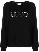 LIU JO sweat à logo orné de sequins - Noir