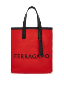 Ferragamo sac cabas à logo embossé - Rouge