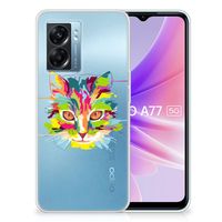 OPPO A77 | A57 5G Telefoonhoesje met Naam Cat Color - thumbnail