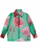 Dolce & Gabbana Kids chemise imprimée en soie - Vert