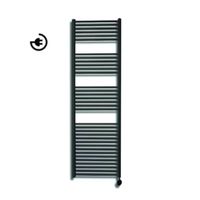 Radiator Sanicare Snode Met Wifi 172 x 45 cm Mat Zwart Met Thermostaat Zwart Sanicare - thumbnail