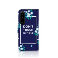 Sony Xperia 1 IV Portemonnee Hoesje Flowers Blue DTMP - thumbnail