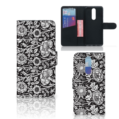 Alcatel 3 (2019) Hoesje Black Flowers