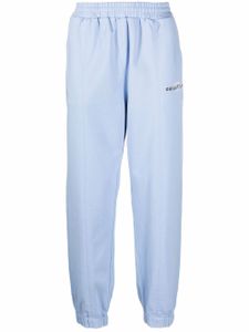 Helmut Lang pantalon de jogging à logo brodé - Bleu