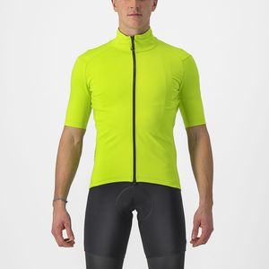 Castelli Perfetto RoS 2 Wind korte mouw fietsshirt groen/geel heren L