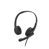 Hama Headset met microfoon, bekabelde hoofdtelefoon, USB A-aansluiting, aux, stereo hoofdtelefoon met kabel, on-ear pc-hoofdtelefoon met microfoonarm en nekband, 2 m audiokabel, zwart