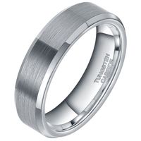 Wolfraam heren ring Mat Zilver 6mm - thumbnail