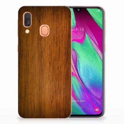 Samsung Galaxy A40 Bumper Hoesje Donker Hout Samsung Galaxy A40 Bumper Hoesje Donker Hout