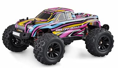 Amewi Hyper GO Monstertruck brushless 45 km/h 4WD 1:16 RTR blauw/rood RC afstandsbediening
