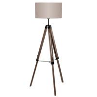 Eglo Landelijke vloerlamp Lantada 106cm Tripod hout met taupe 94326 - thumbnail