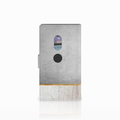 Sony Xperia XZ2 Book Style Case Wood Concrete