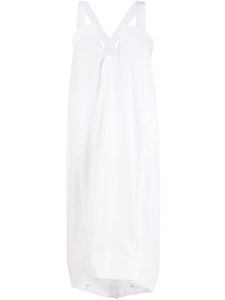 Maison Margiela robe mi-longue à col v - Blanc