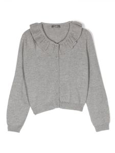 Il Gufo cardigan boutonné à bord volanté - Gris