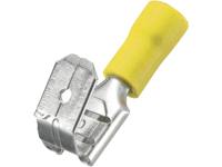 TRU COMPONENTS 1572137 Platte stekker (female) Met vertakking Insteekbreedte: 6.4 mm Insteekdikte: 0.8 mm 180 ° Deels geïsoleerd Geel 50 stuk(s)