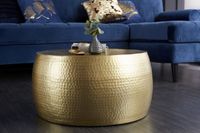 Ronde salontafel ORIENT III 60cm goud metaal gehamerd ontwerp handgemaakt - 39886 - thumbnail