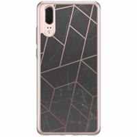 Huawei P20 siliconen hoesje - Marble grid