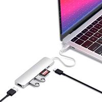 SATECHI USB-C Hub Slank Multipoort Adapter V2 Met 60W USB-C PD, 4K HDMI (60Hz), Micro/SD Kaartlezers, USB 3.0 - Voor M2/ M1 Macbook Pro/Air, M2/ M1 iPad Pro/Air, M2 Mac Mini, iMac M1 (Zilver)