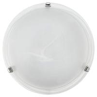 EGLO Plafondlamp Salome, 1-lichts plafondlamp, klassiek, woonkamerlamp van metaal en albastglas, keukenlamp in chroomkleuren en wit, E27-fitting, diameter 30 cm