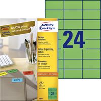 Etiket Avery Zweckform 3450 70x37mm groen 2400stuks