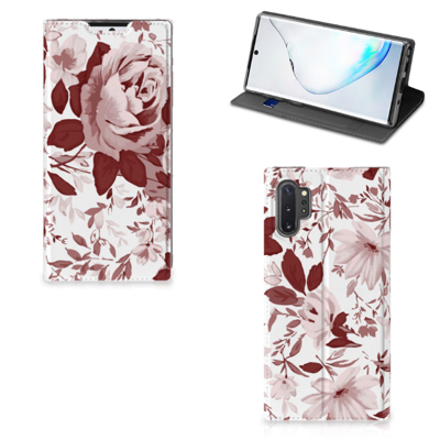 Bookcase Samsung Galaxy Note 10 Plus Watercolor Flowers Bookcase Samsung Galaxy Note 10 Plus Watercolor Flowers