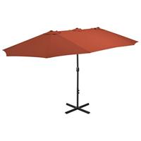 vidaXL Tuinparasol met Aluminium Paal Terracotta Tuin Parasol Zonnescherm