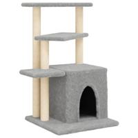 vidaXL Kattenmeubel met sisal krabpalen 83,5 cm lichtgrijs, kattenpaal, kattenboom, kattenkrabpaal, kattenhuis, kattenmeubel, kattenpalen