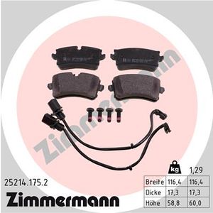 Remblokkenset, schijfrem ZIMMERMANN, u.a. für Audi, Porsche