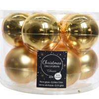 Kerstballen set - 10x stuks - goud - glas - 6 cm - glans/mat - kerstversiering - thumbnail