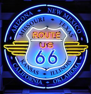 Route 66 All States Neon Verlichting XL 100 x 100 cm