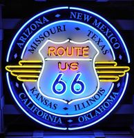 Route 66 All States Neon Verlichting XL 100 x 100 cm - thumbnail