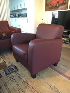 Leren fauteuil met houten poten - rood leer - Echt leer, Landelijk, ontdek de vele Leersoorten en Kleuren bij ShopX