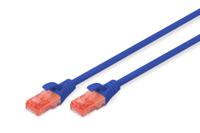 Digitus DK-1612-005/B RJ45 Netwerkkabel, patchkabel CAT 6 U/UTP 0.50 m Blauw Verdraaide paren 1 stuk(s)