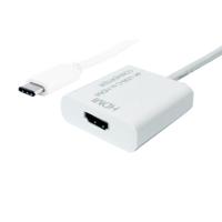 Value 12.99.3210 USB-C-displaykabel USB-C / HDMI Adapterkabel USB-C stekker, HDMI-A-bus 0.10 m Wit 4K UHD - thumbnail